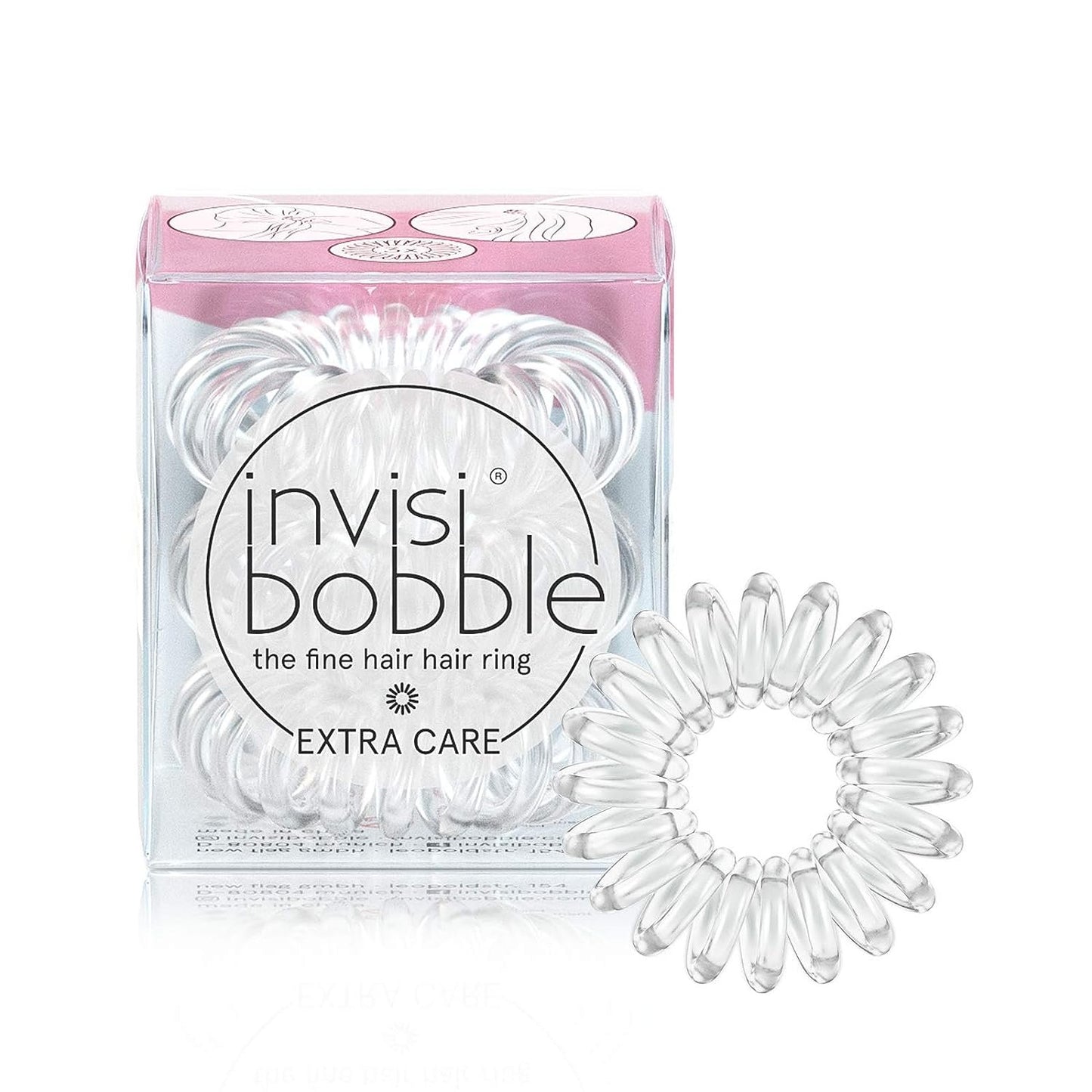 Invisibobble Clear Extra Care Hair Ring 3 Pack