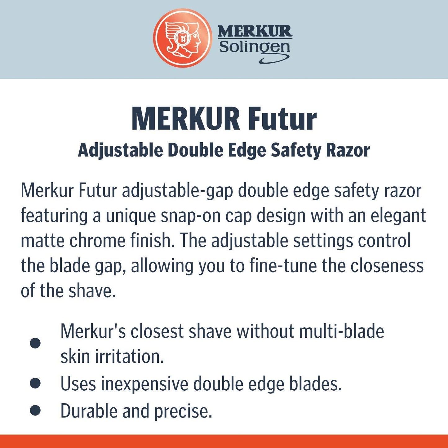 Merkur 700 Futur Safety Razor Matte Chrome | Merkur