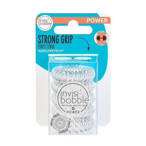 Invisibobble Clear Strong Grip Power Hair Ring 5 Pack