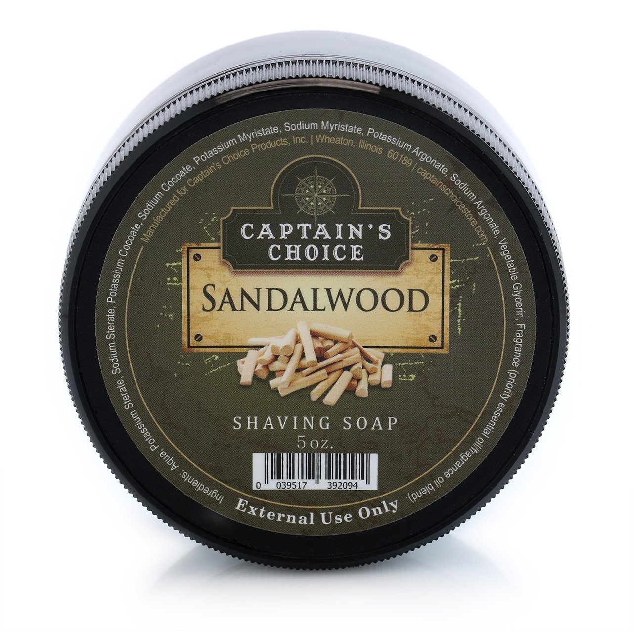 Captain's Choice Sandalwood Shaving Soap 5 oz
